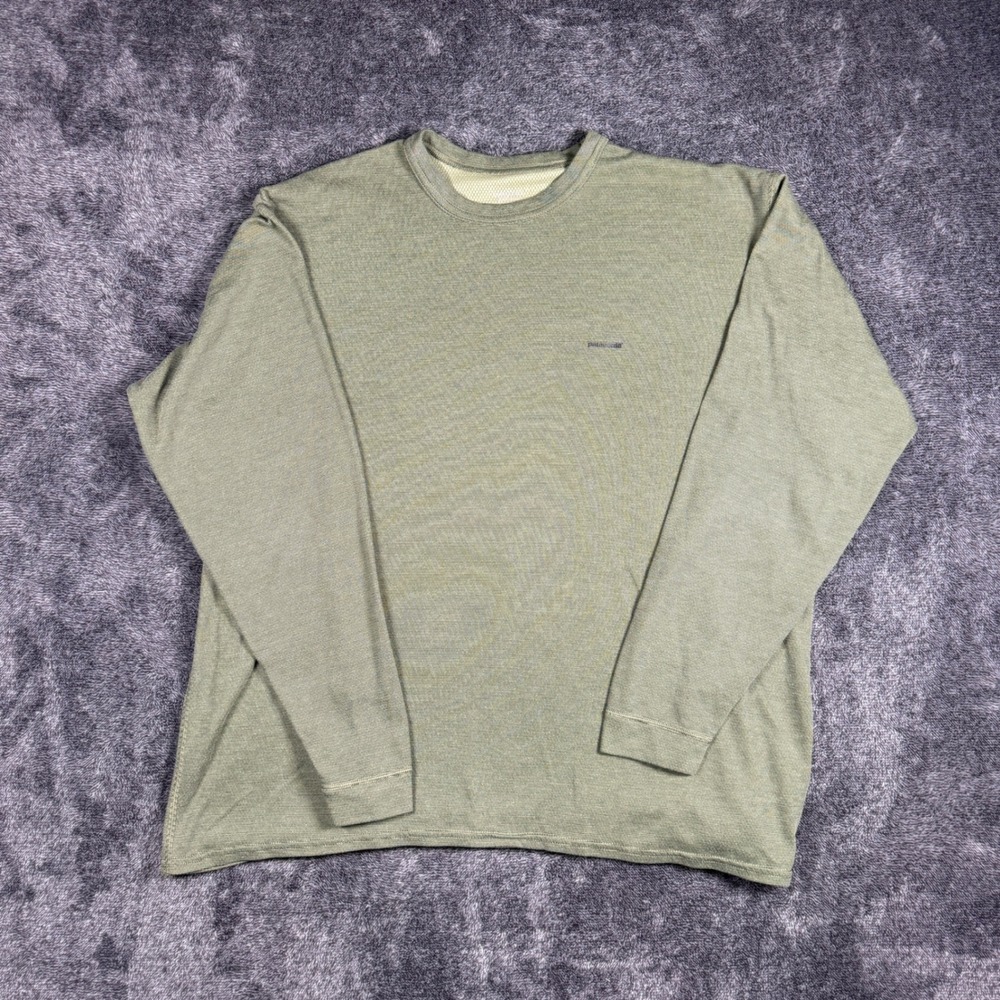 Patagonia Capilene Base Layer Top Mens XL Green Long Sleeve Crew Neck 44201 USA